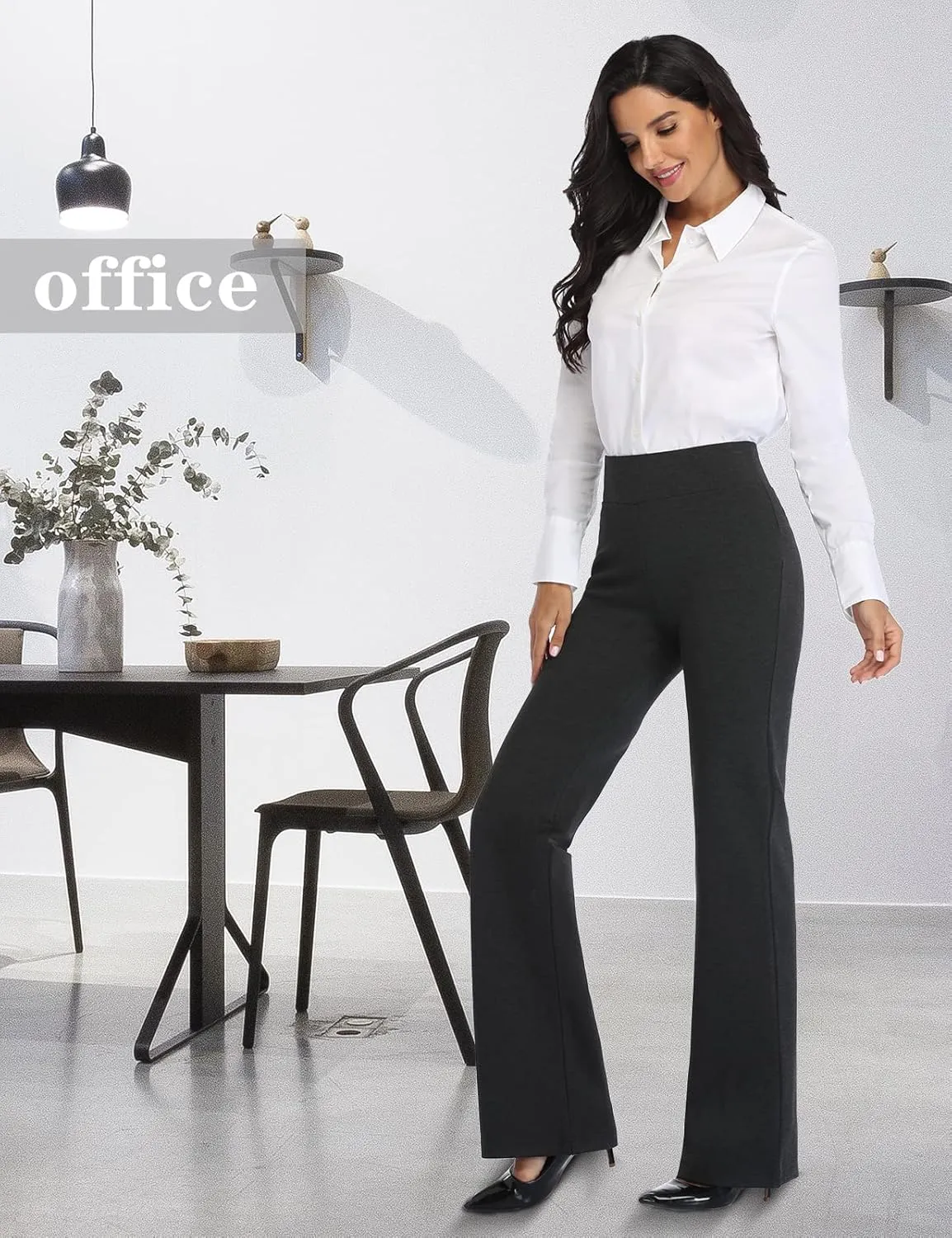 Tapata Women Dress Pants 28"/30"/32"/34" High Waist Stretchy Bootcut Pants Tall, Petite, Regular for Office Business Casual