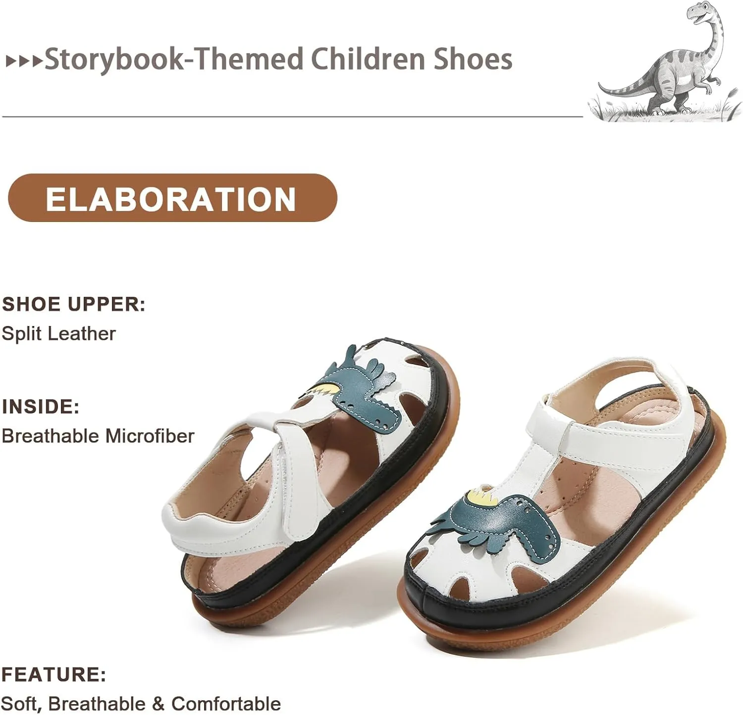 ‌Toddler Boys Closed Toe Sandals, Breathable Leather Kids Sandals with Car & Traffic Light Pattern, Soft Non-Slip Outsole for Summer Outdoor Activities Ages 2-7