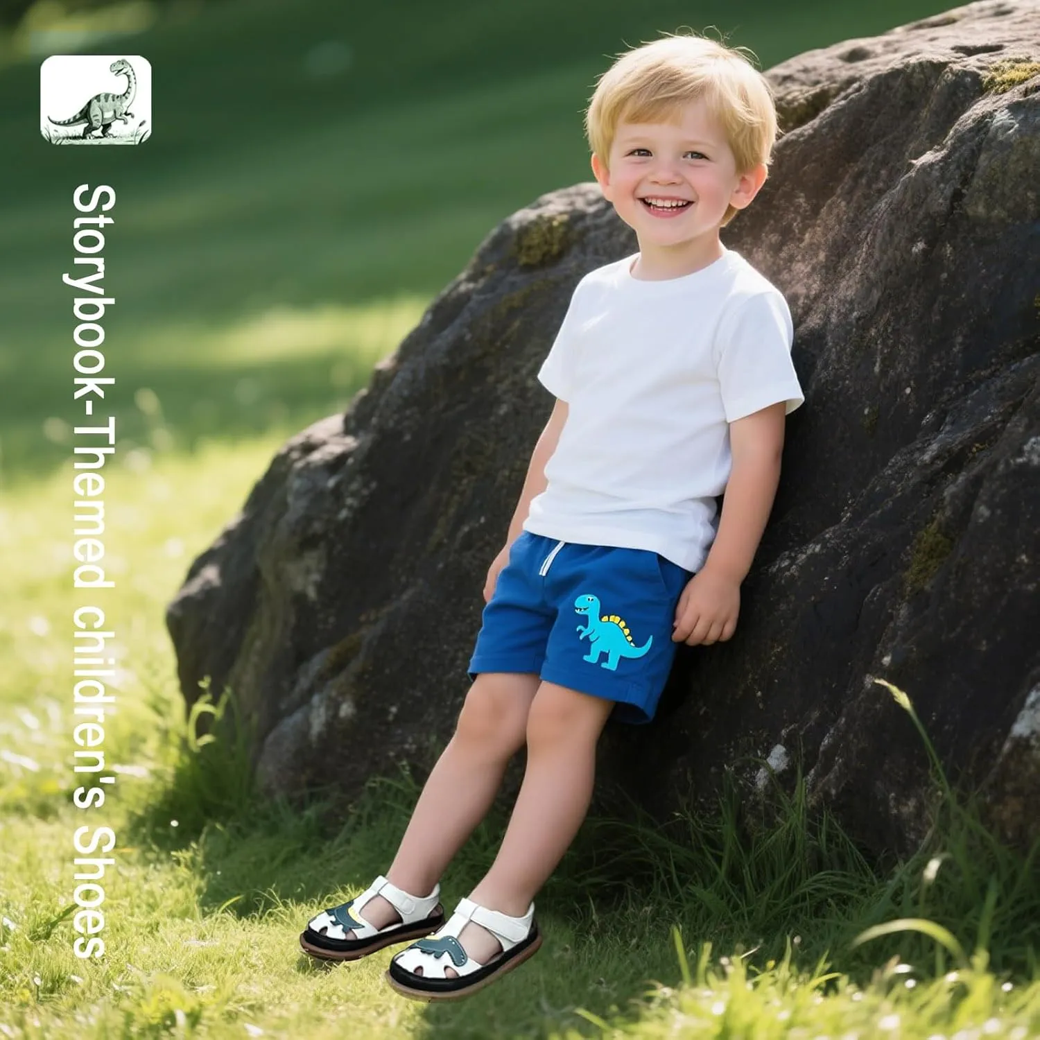 ‌Toddler Boys Closed Toe Sandals, Breathable Leather Kids Sandals with Car & Traffic Light Pattern, Soft Non-Slip Outsole for Summer Outdoor Activities Ages 2-7