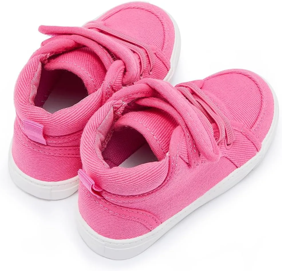 Toddler Boys Girls Walking Shoes High Top Tennis Canvas Sneakers(Infant/Toddler)
