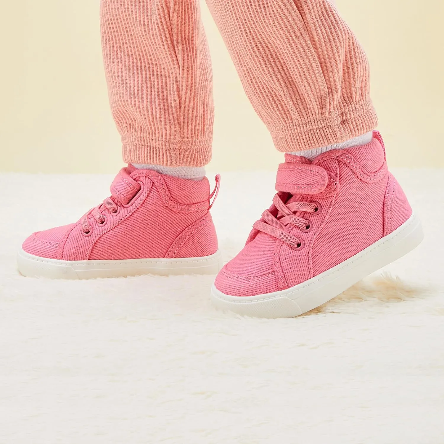 Toddler Boys Girls Walking Shoes High Top Tennis Canvas Sneakers(Infant/Toddler)