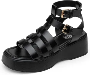 Trary Platform Sandals, Gladiator Sandals for women, Women's Platform Sandals Espadrille Wedge Lightweight