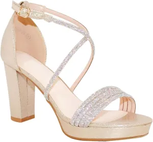 TRENDSUP Women's Hi-Chunk High Heel Pump Sandals