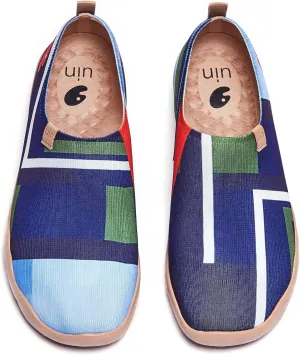 UIN Men's Casual Walking Travel Shoes Slip On Knitted Loafers Lightweight Comfort Air Painted Fashion Sneaker Deep Cubey