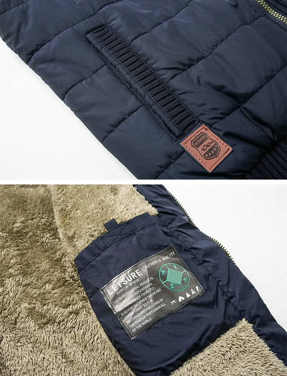 Vcansion Men's Outdoor Stand Collar Fleece Jacket Vest Casual Padded Vest Coats