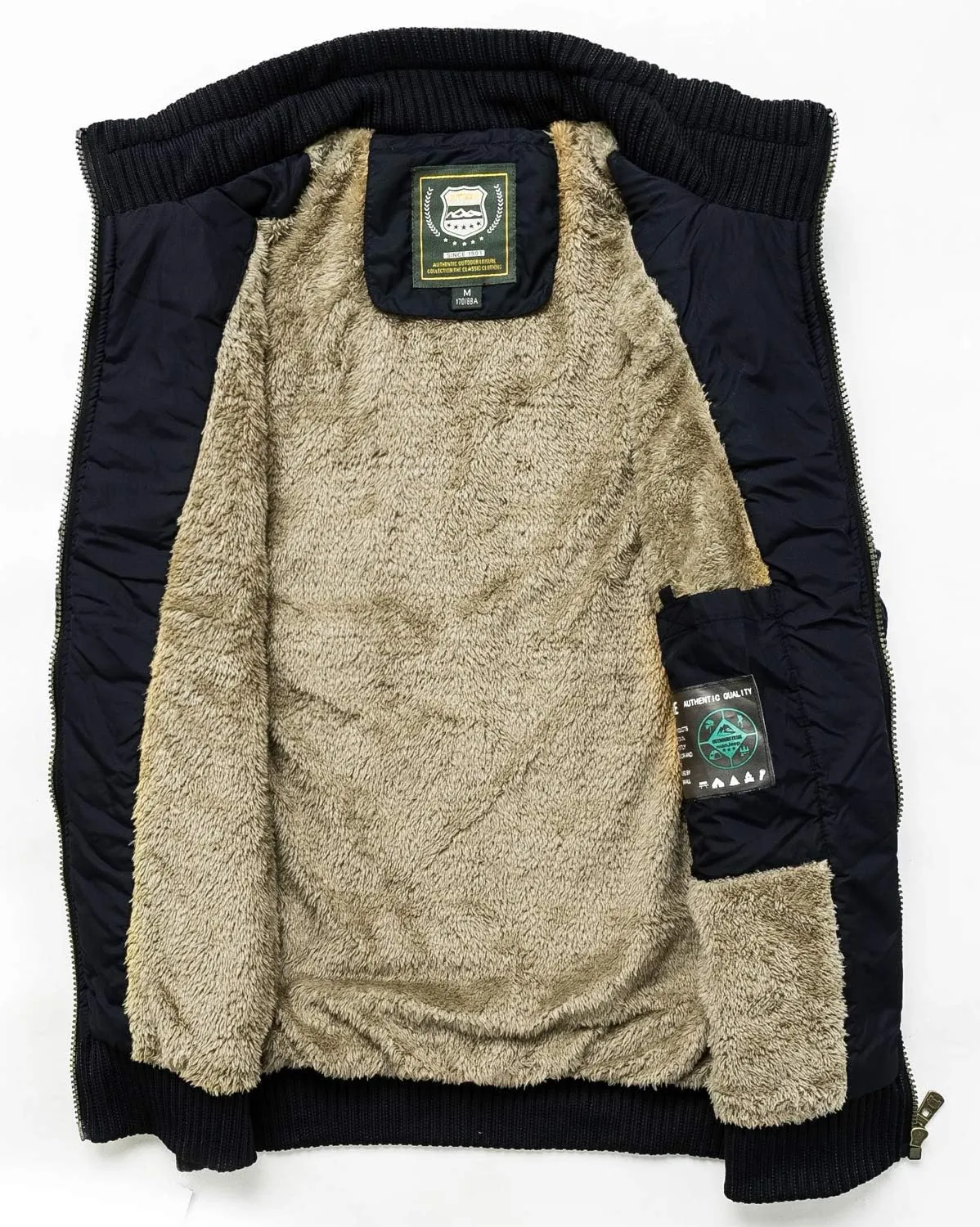 Vcansion Men's Outdoor Stand Collar Fleece Jacket Vest Casual Padded Vest Coats