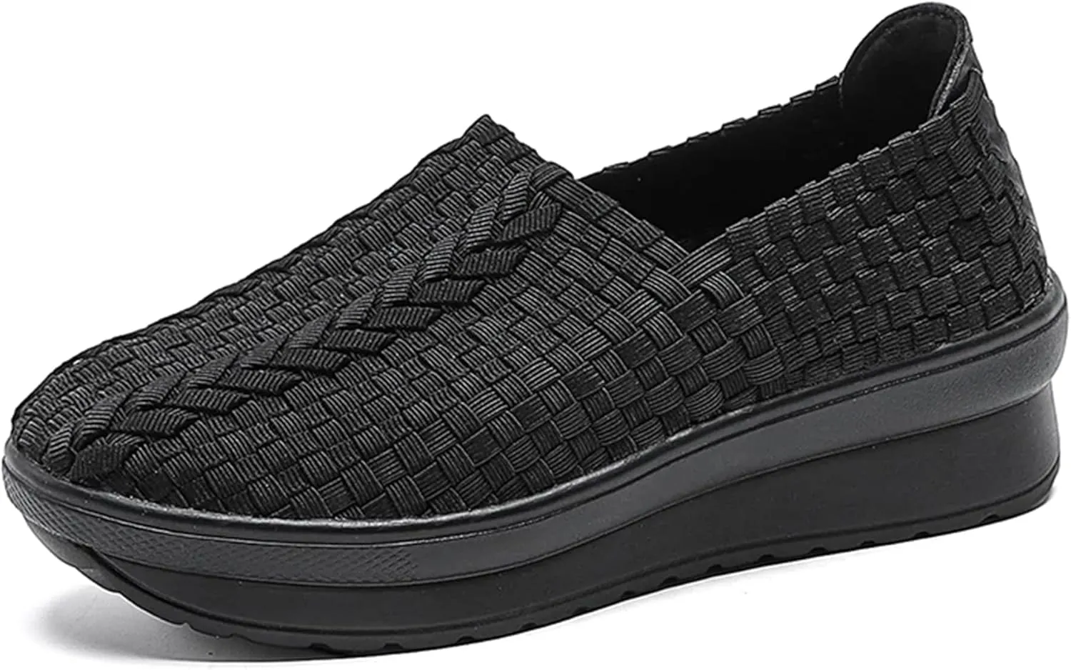 Veroders Women's Platform Wedge Closed-Toe Sandals Comfortable Walking Shoes Woven Pumps Mary Jane Shoes for School Beach