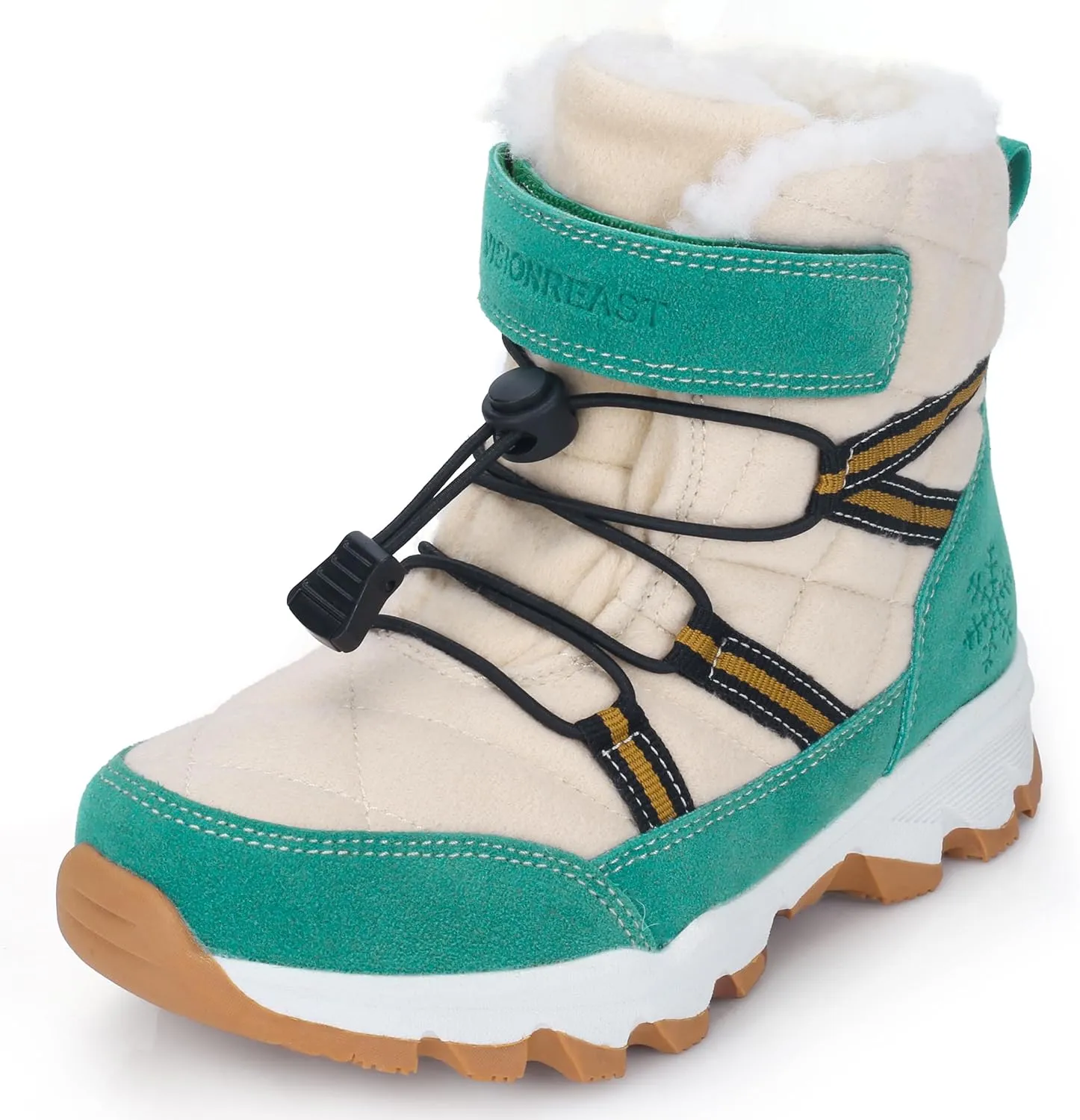 visionreast Boys Girls Wool Lining Snow Boots Winter Walking Boots for Kids Non Slip Unisex-Child Cold Weather Shoes Outdoor Boots