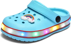 VIYEAR Toddler Light Up Sandals - Boy's & Girl's Garden & Beach Clogs - Indoor & Outdoor Slipper