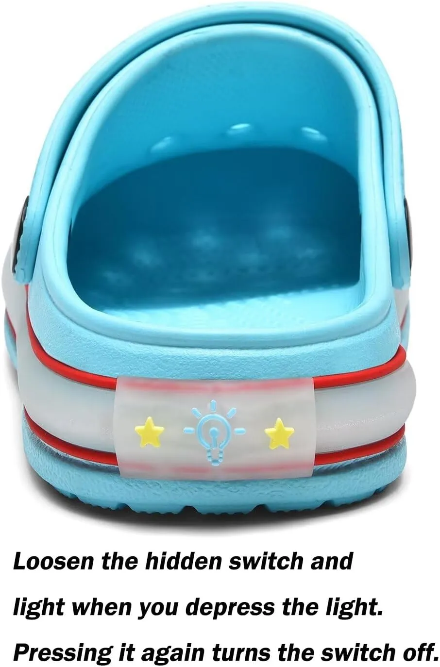 VIYEAR Toddler Light Up Sandals - Boy's & Girl's Garden & Beach Clogs - Indoor & Outdoor Slipper