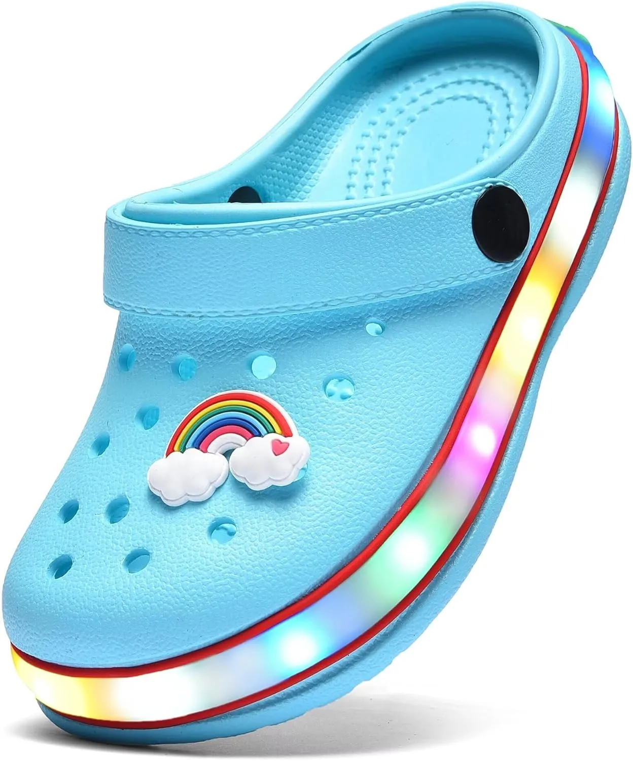 VIYEAR Toddler Light Up Sandals - Boy's & Girl's Garden & Beach Clogs - Indoor & Outdoor Slipper