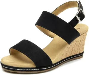 VJH confort Women's Wedge Sandals Buckle Straps Cork Platform Comfort Slingback Dress Open Toe Sandals