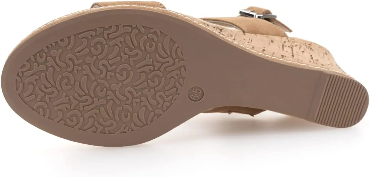 VJH confort Women's Wedge Sandals Buckle Straps Cork Platform Comfort Slingback Dress Open Toe Sandals