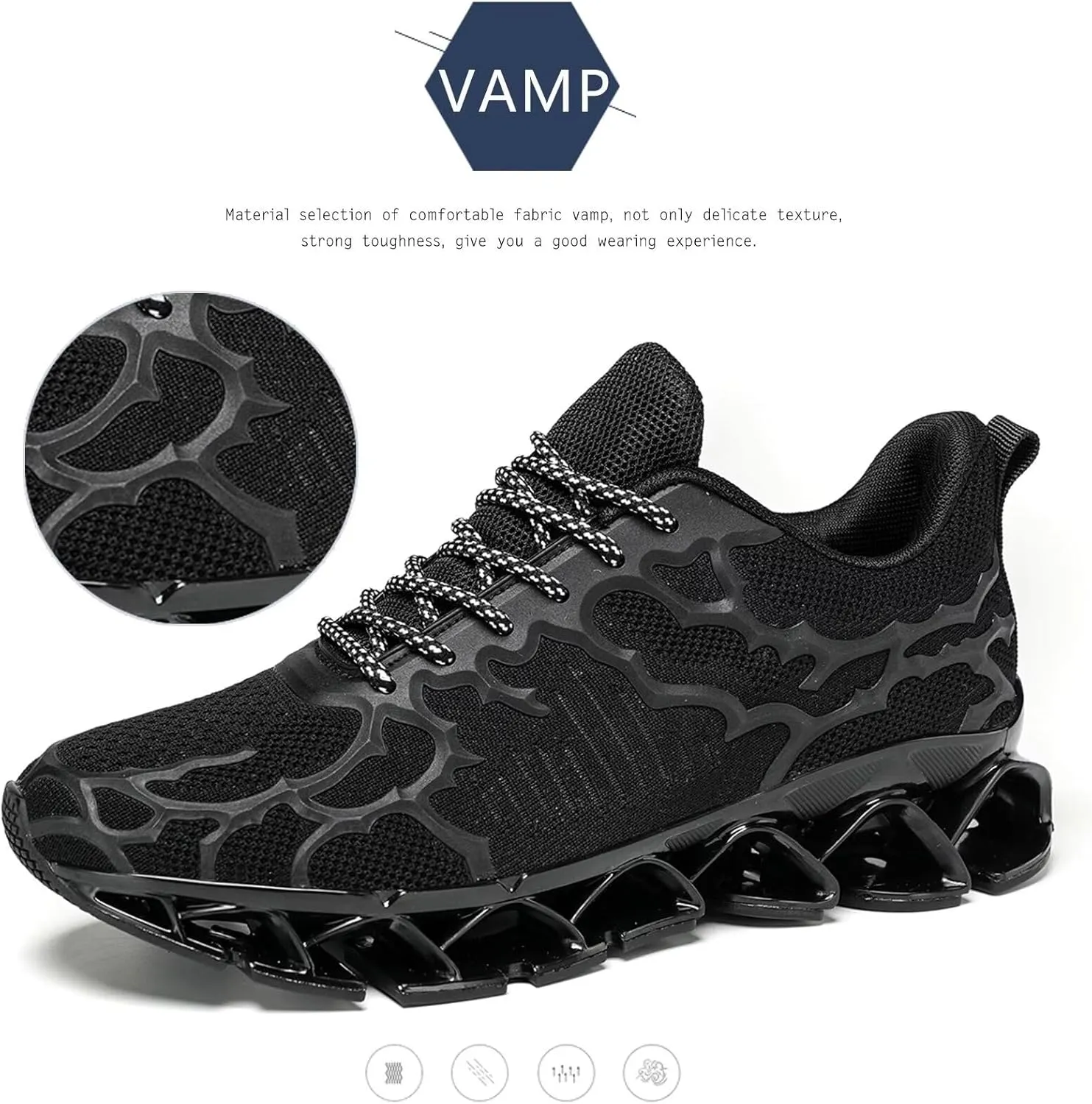 Vooncosir Men's Fashion Sneakers Breathable Mesh Running Shoes Blade Non Slip Soft Sole Casual Athletic Walking Shoes
