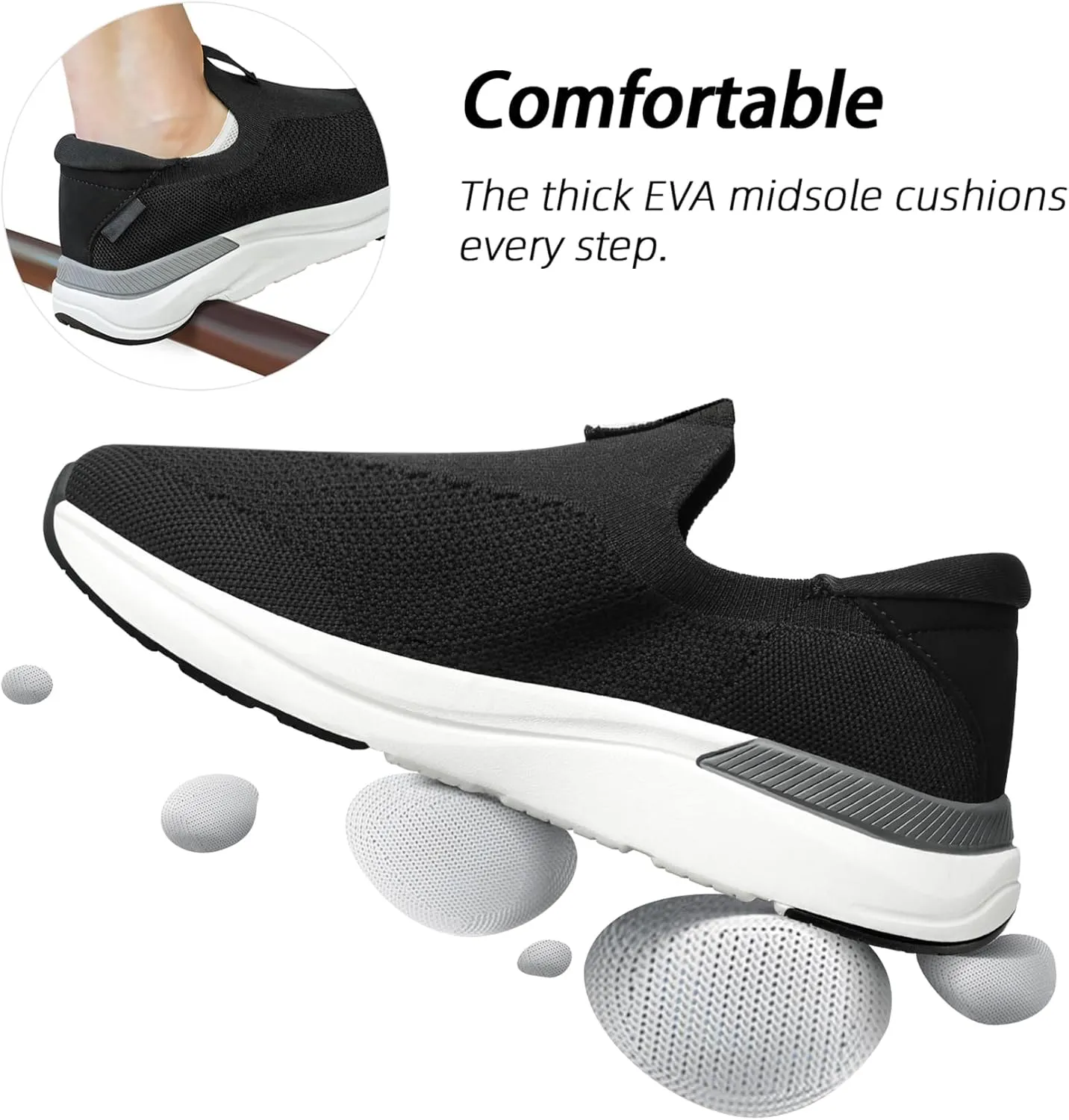 Walking Shoes for Women- Lightweight, Slip On, Breathable Sneakers for Running, Walking, Jogging, Gym