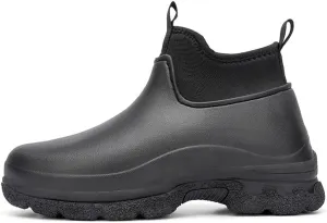 Waterproof Chef Work Boots, High-Top Kitchen Shoes, Non-Slip Sole, Black