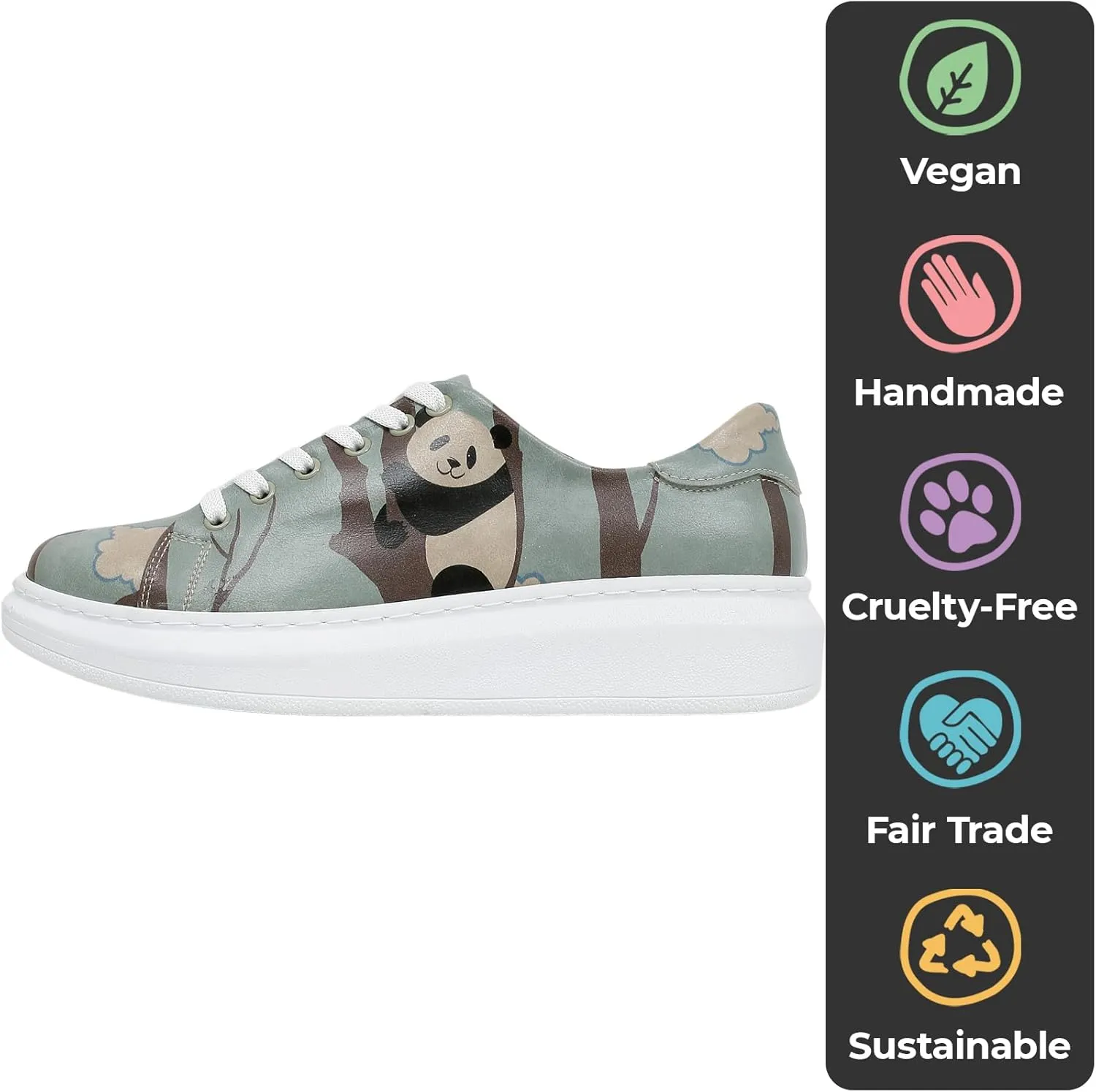 Wedge Platform Sneakers for Women - Handmade Vegan Leather, Unique Chunky Sneakers