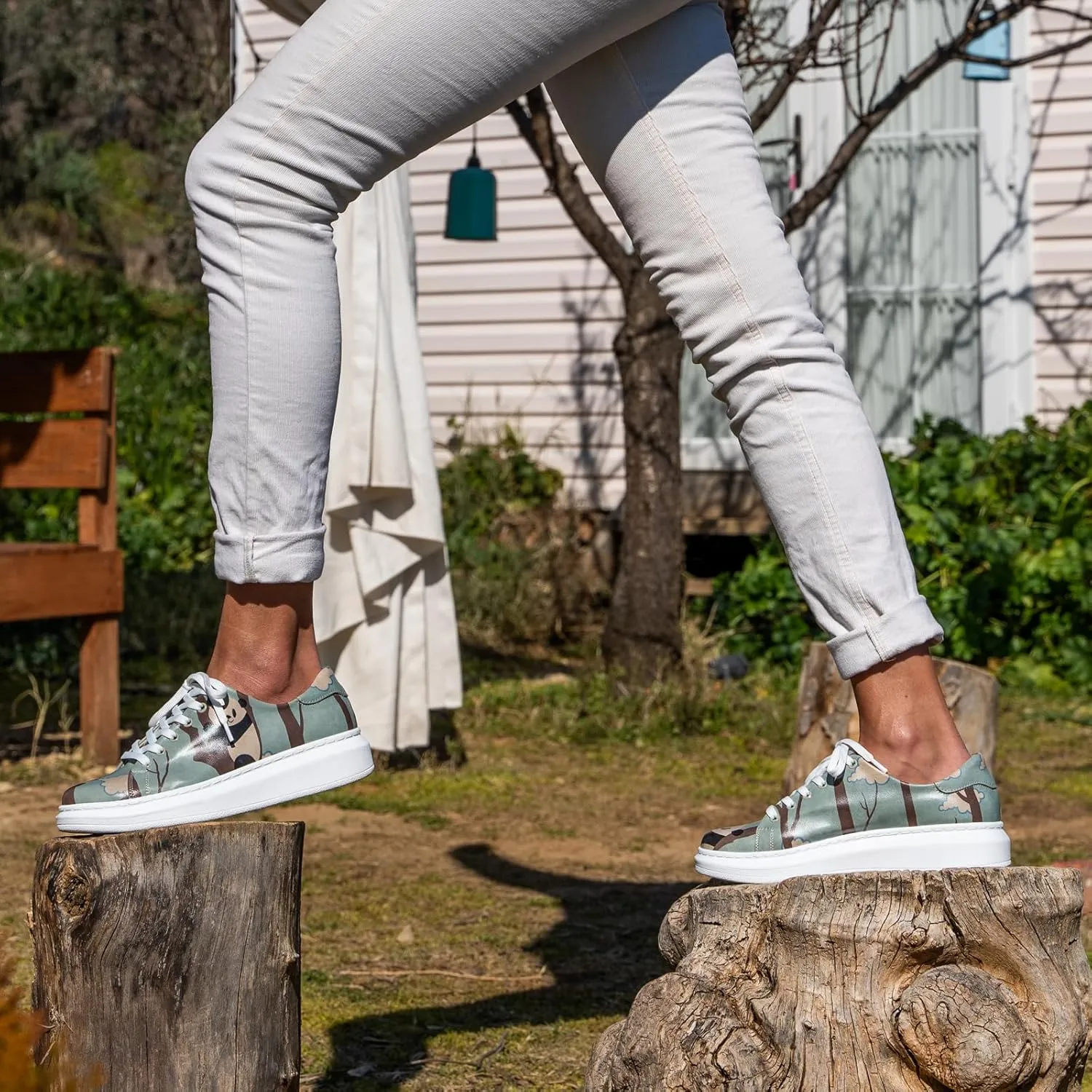 Wedge Platform Sneakers for Women - Handmade Vegan Leather, Unique Chunky Sneakers