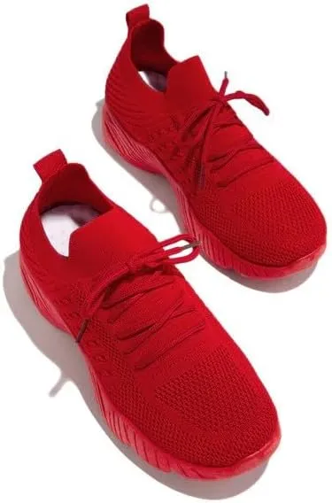 Wild Diva Women's Mesh Detail Breathable Casual Low Top Sneakers