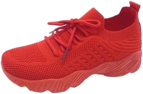Wild Diva Women's Mesh Detail Breathable Casual Low Top Sneakers