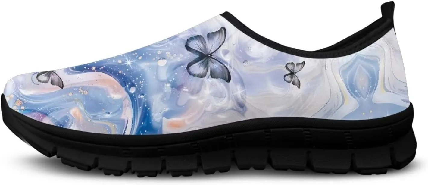 Women Sports Air Running Sneakers Lightweight Slide-in Casual Walking Shoes（Black Sole）