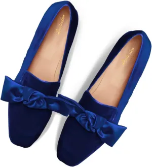 Women Velvet Bow Flats Closed Square Toe Slip On Flat Penny Loafers Comfort Bow-Knot Ballet Flats Office Ladies Work Flat Heel Dress Shoes Fashion Casual Club Driver Flats Fall 4-11 M US