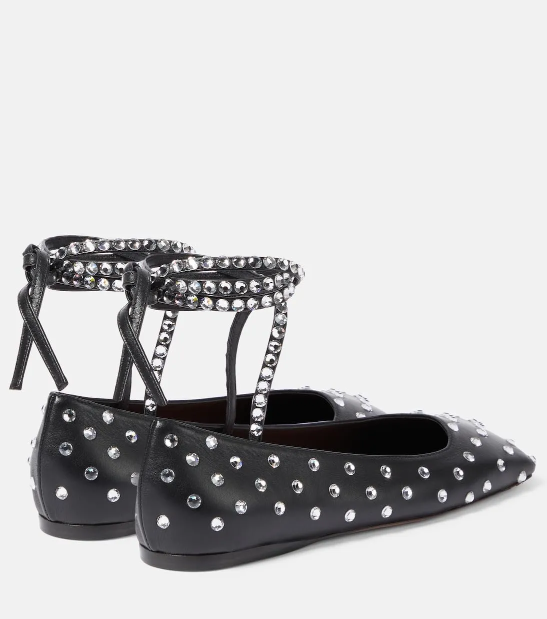 Women's Ballet Flats Ankle Strap Ballerina Flats Rhinestone Lace Up Square Toe Gliter Loafers Dressy Casual Flats for Wedding Party