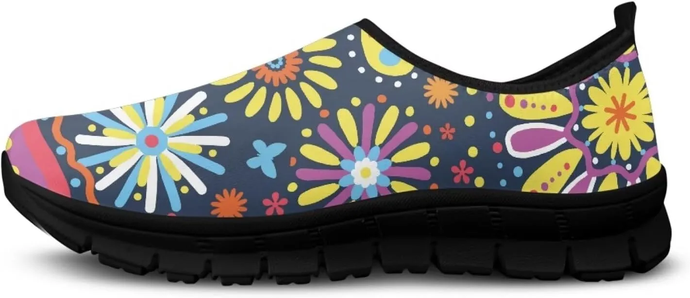 Women’s Canvas Shoes Low Top Fashion Sneakers Slip on Walking Shoe（Black Sole）