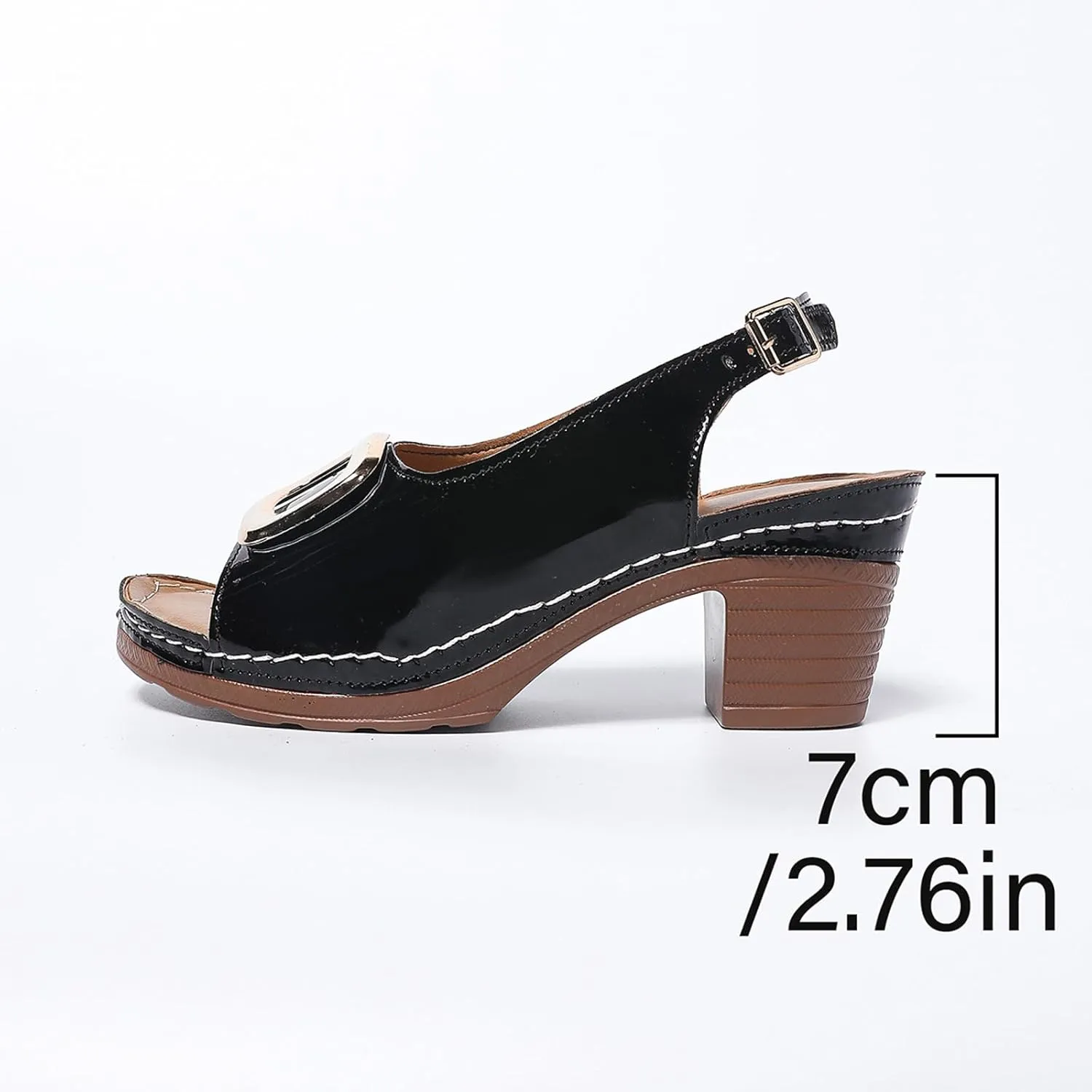 Women's Casual Thick Heel Fish Mouth Thick Sole Women's Slippers Fashionable Open Toe Tan Sandals for Women Low