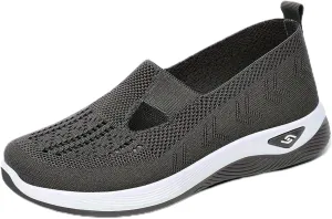 Women's Comfortable Breathable Knitted Sneakers, Knitted Breathable Sneakers, Slip-On Sneakers for Women, Casual Mesh Shoes, Orthopedic Walking Shoes