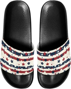 Women's Flat Sandals Comfortable Slip On Leather Slide Sandals, Women's Slide Sandals Size 6-13.5
