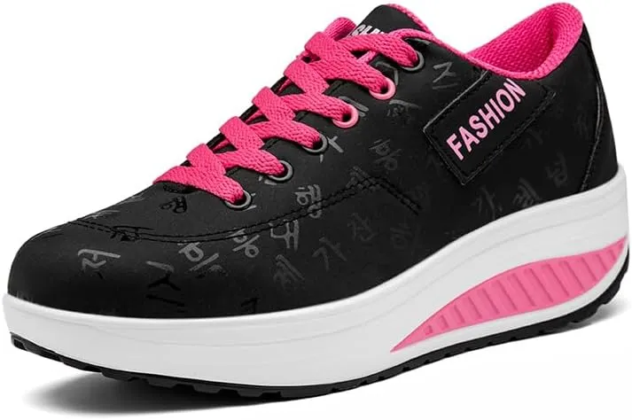 Women's Low Top Casual Walking Platform Wedge Sneakers Stylish Lightweight Sport Shoes Slip on Fashion Comfortable Running Shoes