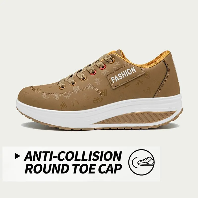 Women's Low Top Casual Walking Platform Wedge Sneakers Stylish Lightweight Sport Shoes Slip on Fashion Comfortable Running Shoes