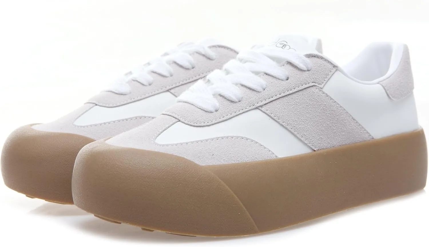 Women's Skateboard Shoes Chunky Platform Sneakers Lace-Up Low Top Comfortable Casual Shoe