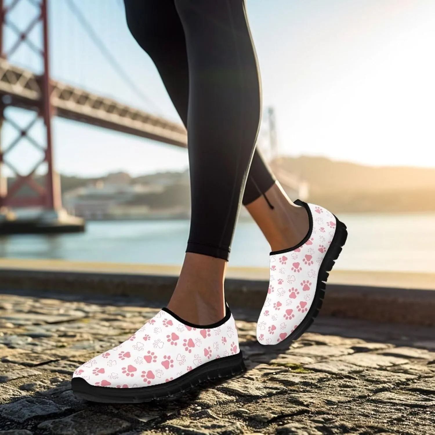 Women's Slip on Sneakers Casual Shoes Loafers Non Slip Breathable Comfortable Walking Sneakers Gifts for Women Girls Black Sole Size 5.5-11.5