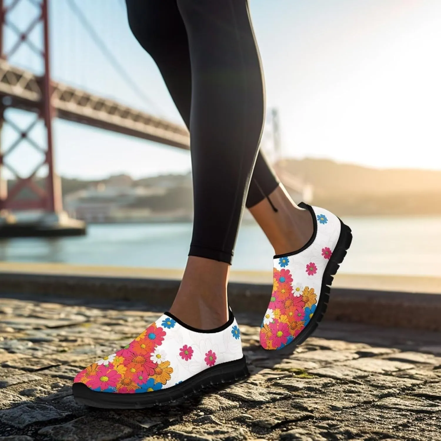 Women's Slip on Sneakers Casual Shoes Loafers Non Slip Breathable Comfortable Walking Sneakers Gifts for Women Girls Black Sole Size 5.5-11.5