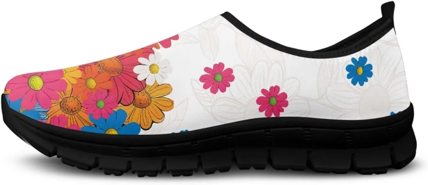 Women's Slip on Sneakers Casual Shoes Loafers Non Slip Breathable Comfortable Walking Sneakers Gifts for Women Girls Black Sole Size 5.5-11.5