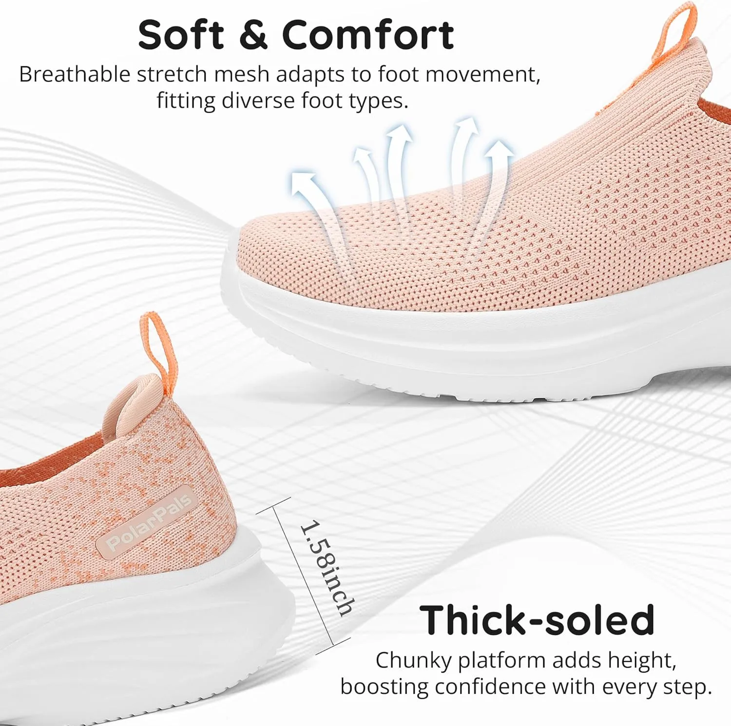 Womens Walking Shoes Slip On Running Tennis Sneakers Comfortable Lightweigt Athletic Shoes