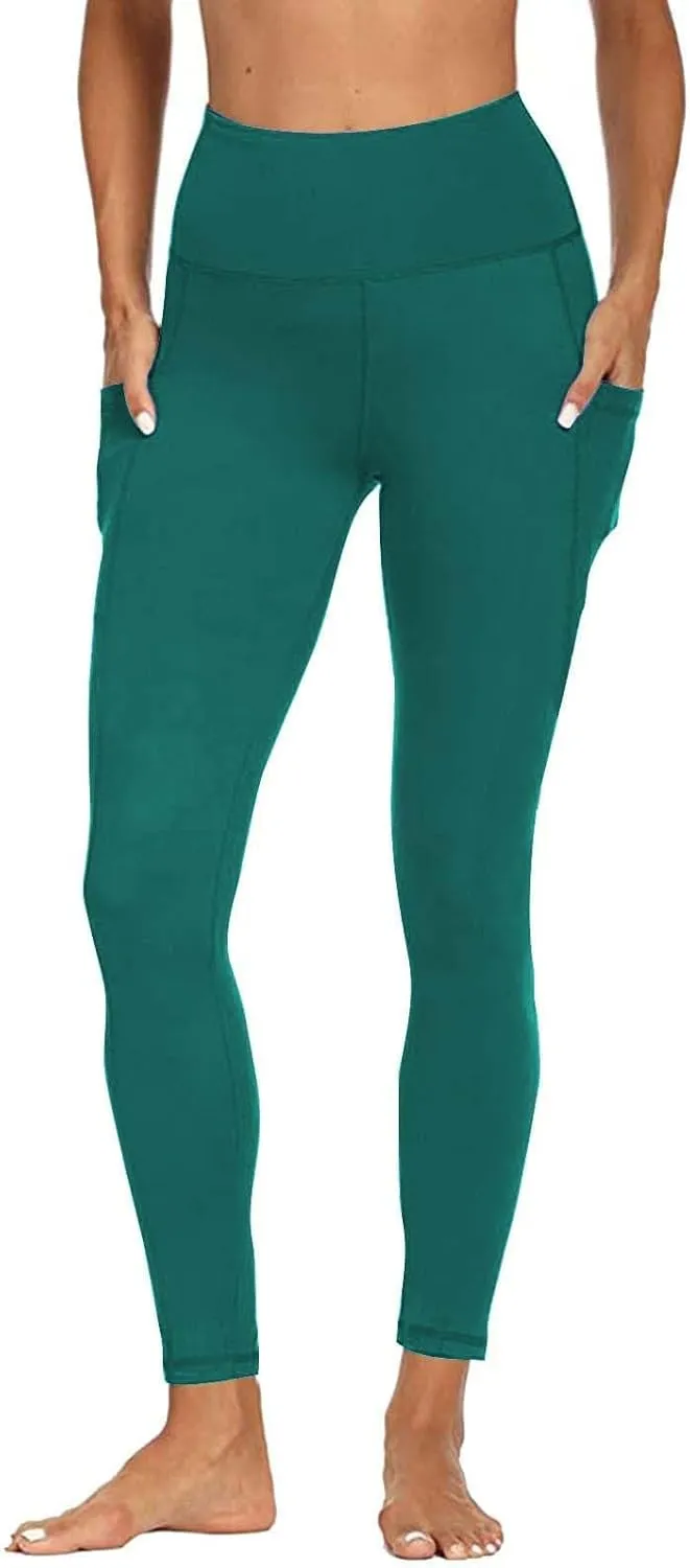 Women's Workout Leggings | High Waisted Compression Gym Tummy Control Athletic Yoga Pants with Pockets