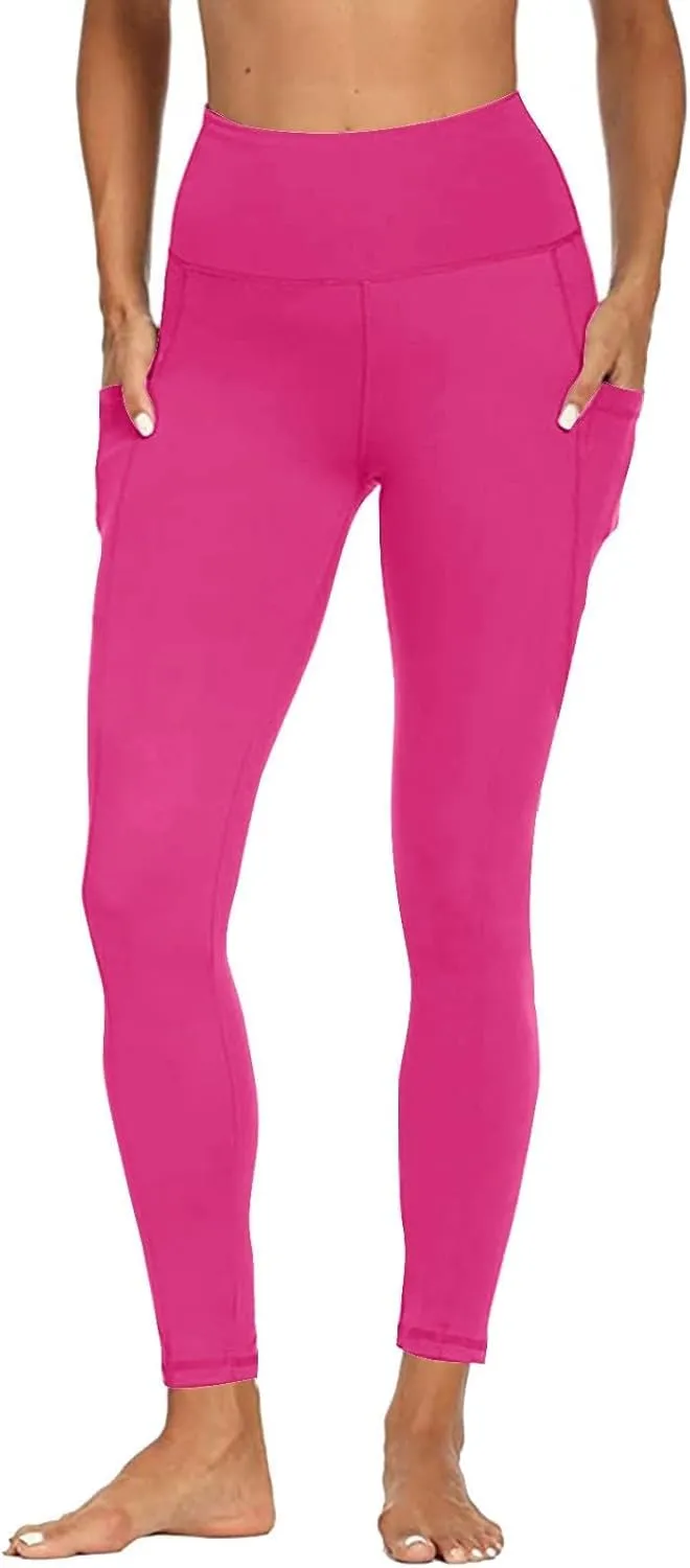 Women's Workout Leggings | High Waisted Compression Gym Tummy Control Athletic Yoga Pants with Pockets