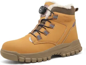 Work Boots Winter Steel Hard Toe Footwear for Men Anti-slip Pierce Proof Inslulated Warm Thermal Waterproof Inner Flannel Protective