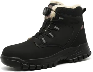Work Boots Winter Steel Hard Toe Footwear for Men Anti-slip Pierce Proof Inslulated Warm Thermal Waterproof Inner Flannel Protective