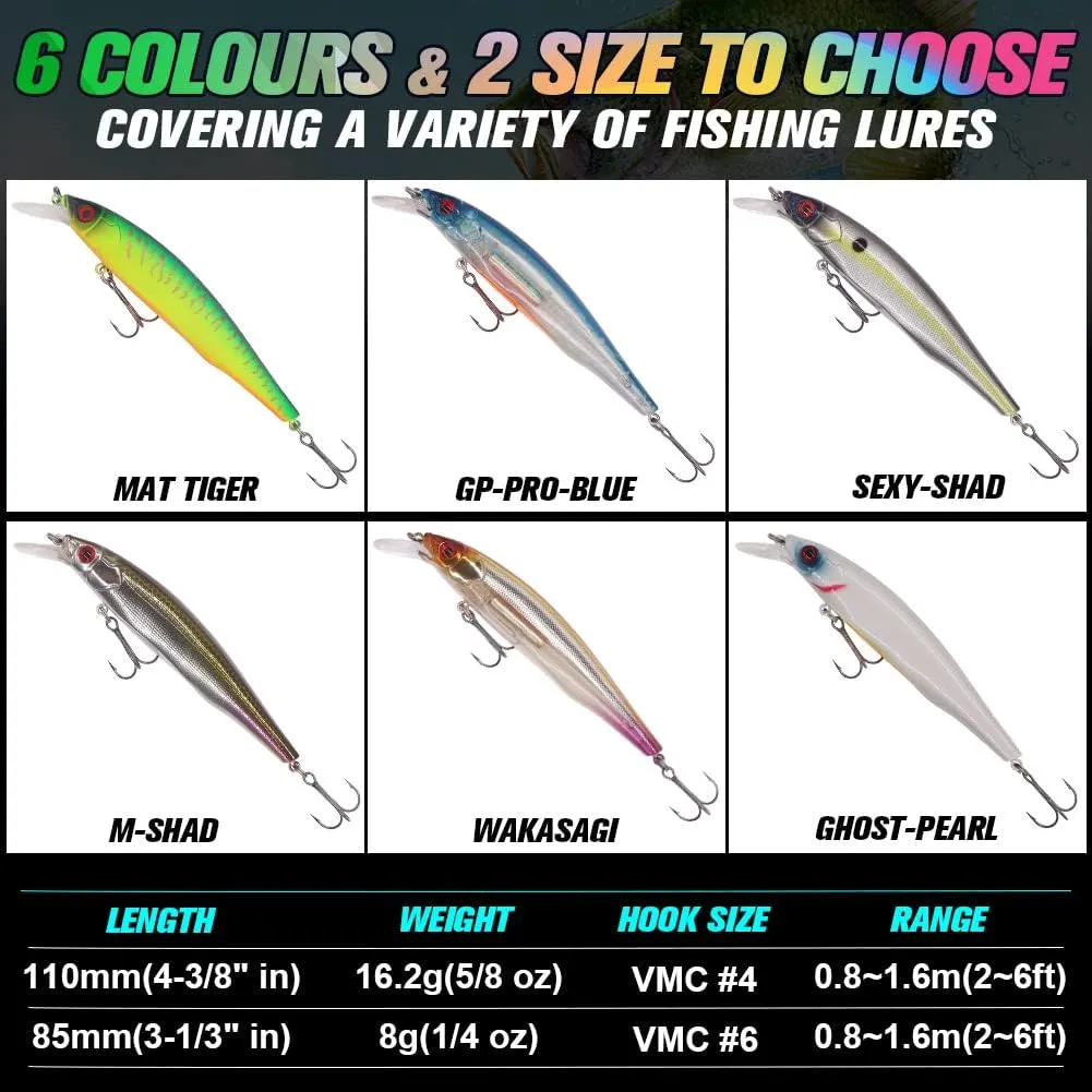 XFISHMAN Jerkbait Kit - Minnow Lure - Suspending - Bass, Smallmouth Bass, Walleye, Largemouth Bass - 1 Piece