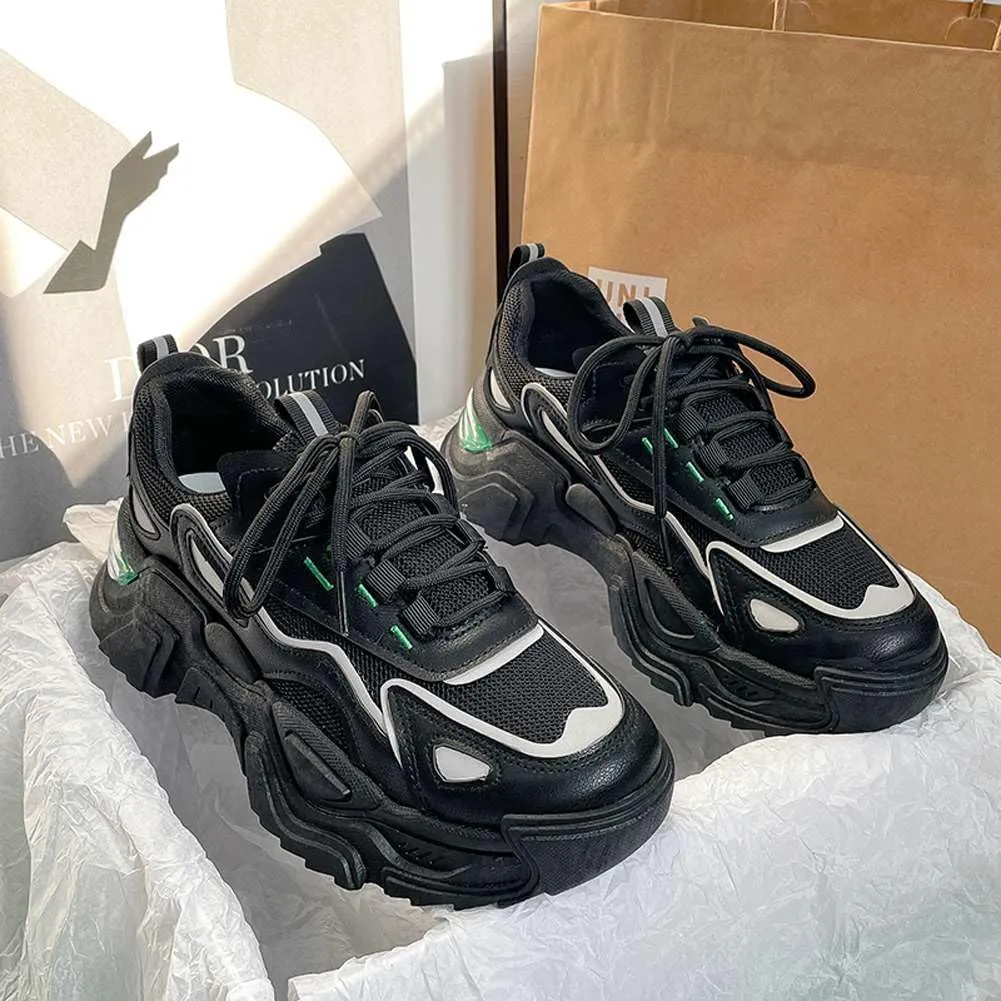 YYSPR Women's Fashion Platform Lace Up Sneakers Lightweight Walking Running Shoes