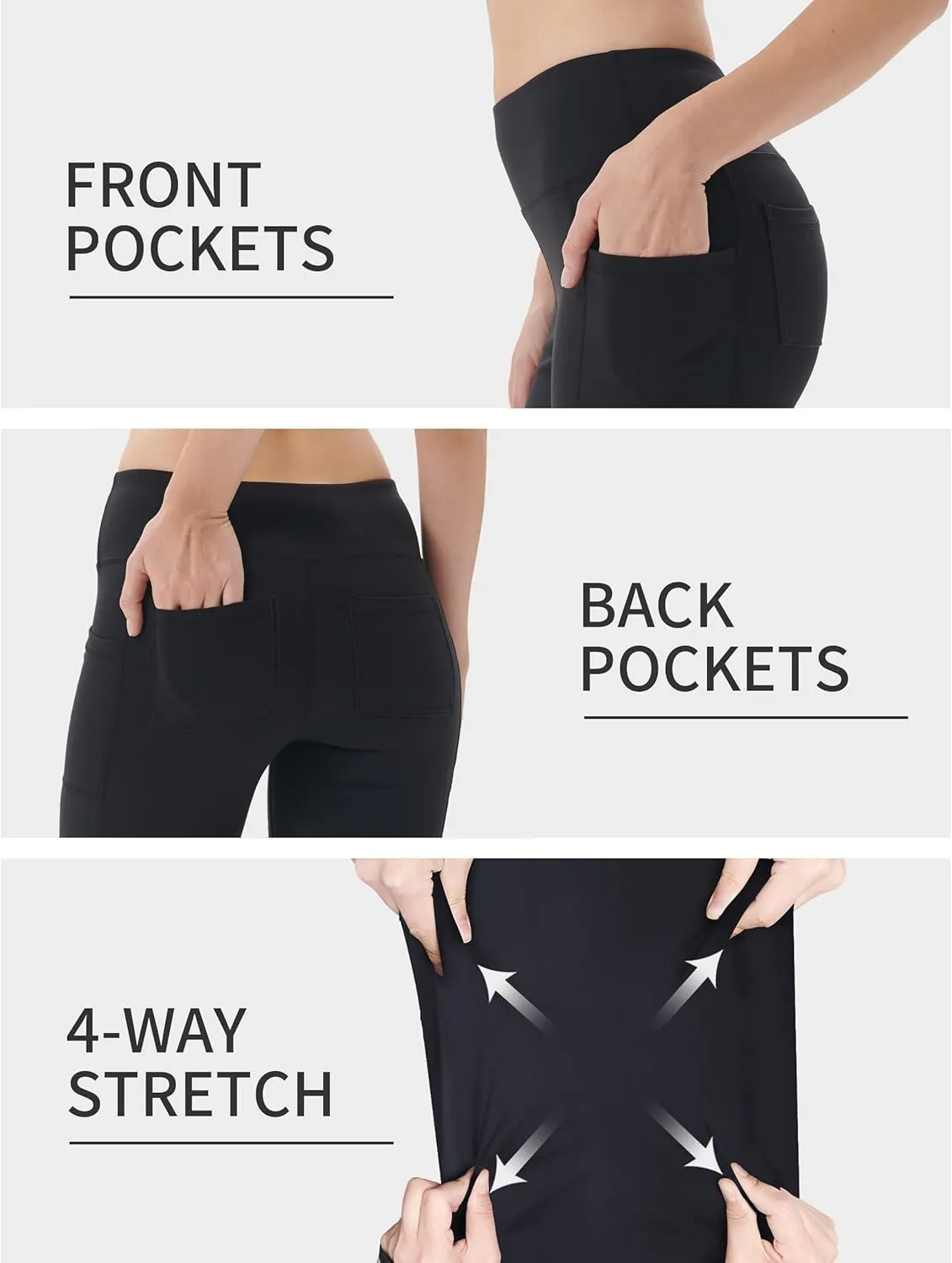 Zeronic Women Yoga Dress Pants Stretchy Bootcut High Waist Straightleg Workout Office Slacks with Pockets Bootleg Flare Pants